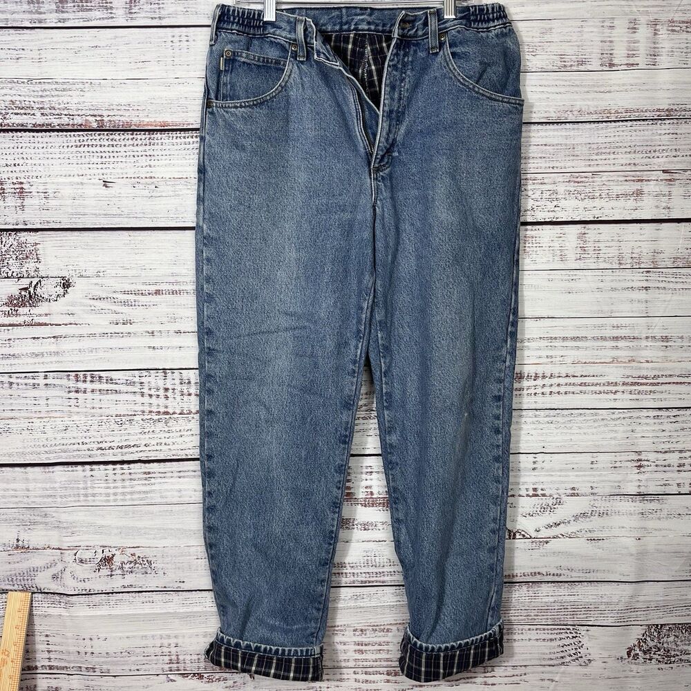 Vintage LL Bean Mens 34x32 Double L Classic Fit Flannel Lined Denim Jeans